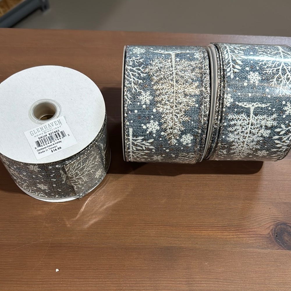 Glenhaven Snowflake Ribbon Roll set of 3 rolls
